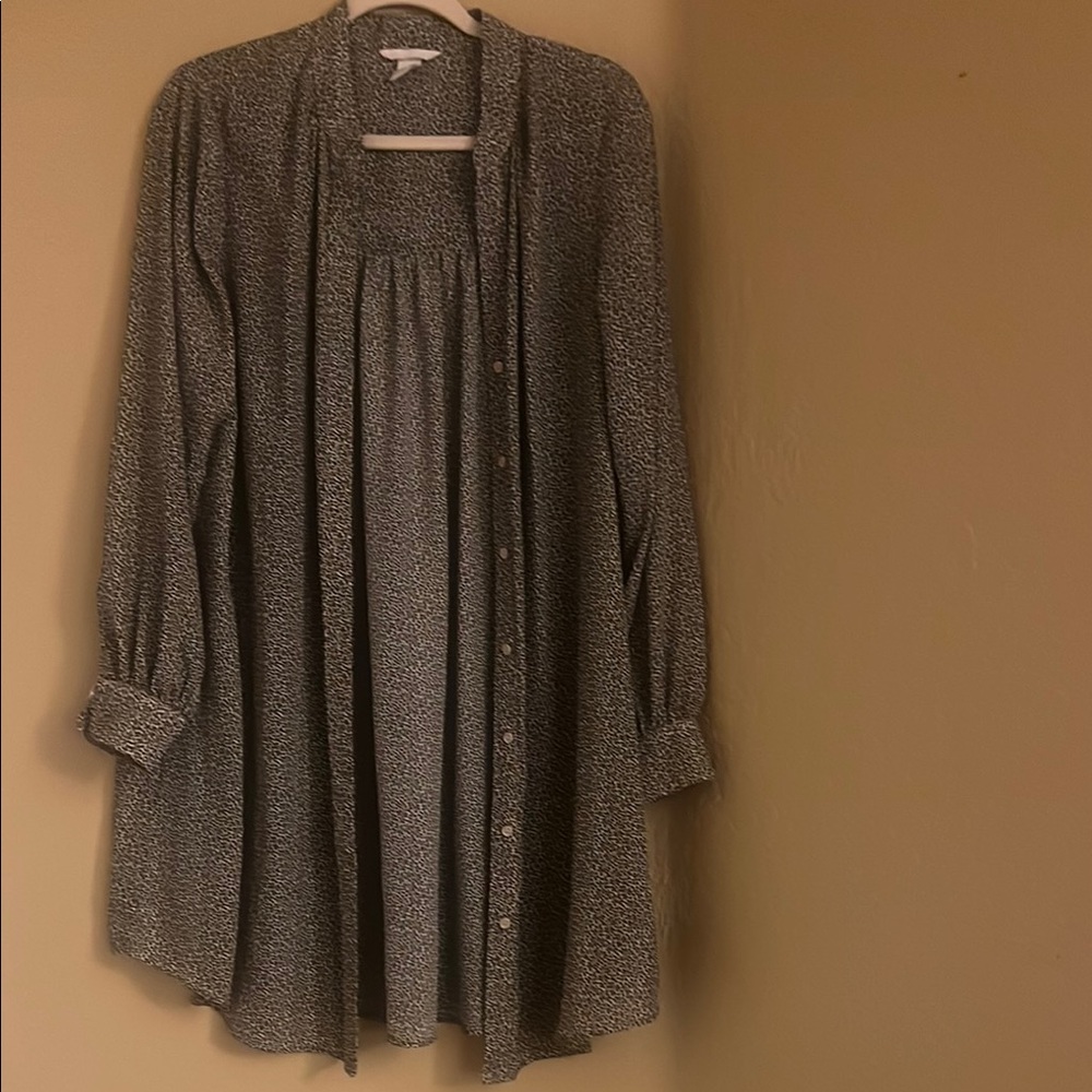 Black and White Patterned Long Shirt